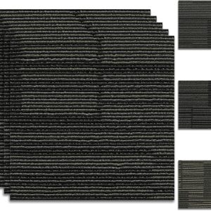 10 Carpet Tiles Peel and Stick, 12” x 12” Self Adhesive Carpet Floor Tile, Anti-Slip Reusable Squares Soft Padded Carpet Tiles for Kitchen Bedrooms Indoor Outdoor