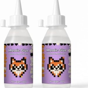 200g Mosaic Tile Glue Clear, Mosaic Adhesive, Strong Bond, Fast Drying, Waterproof, Non-Toxic, Perfect for DIY Tile Art Projects & Craft Enthusiasts