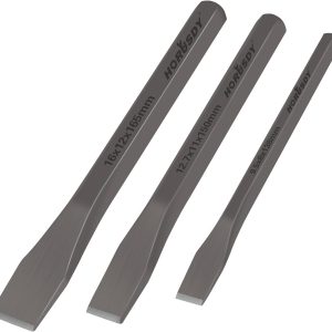 HORUSDY 3-Piece Heavy-Duty Cold Chisel Set, 3/8", 1/2", 5/8" Metal Chisels, Drop-Forged Cr-V Steel for Woodworking, Metalworking, Masonry & Carpentry