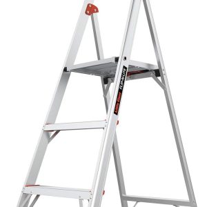 Little Giant Ladders Jumbo Step, Foldable 3-Step Stool, 2.2-Ft Aluminum, with Platform Steps, Handrail, and Tool Tray, 375 lb Load Capacity, Type 1AA, 8.7-Ft Reach, (11903)