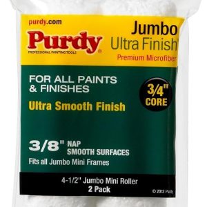 Purdy 140624052 Jumbo Mini Ultra Finish Roller Replacements, 2-Pack, 4-1/2 inch x 3/4 inch nap