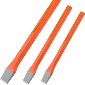 ValueMax 3-Piece Heavy Duty Cold Chisel Set, 3/8-Inch, 1/2-Inch & 5/8-Inch Metal Chisel Set, Premium Cr-V Steel, for Carpentry, Metalwork, Woodwork & Masonry Work