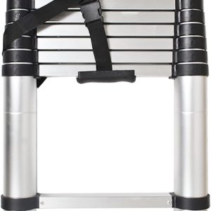 WFLNHB 12.5 FT Telescoping Ladder One Button Retraction Aluminum Extension Ladder Collapsible Suitable for Outdoor or Indoor